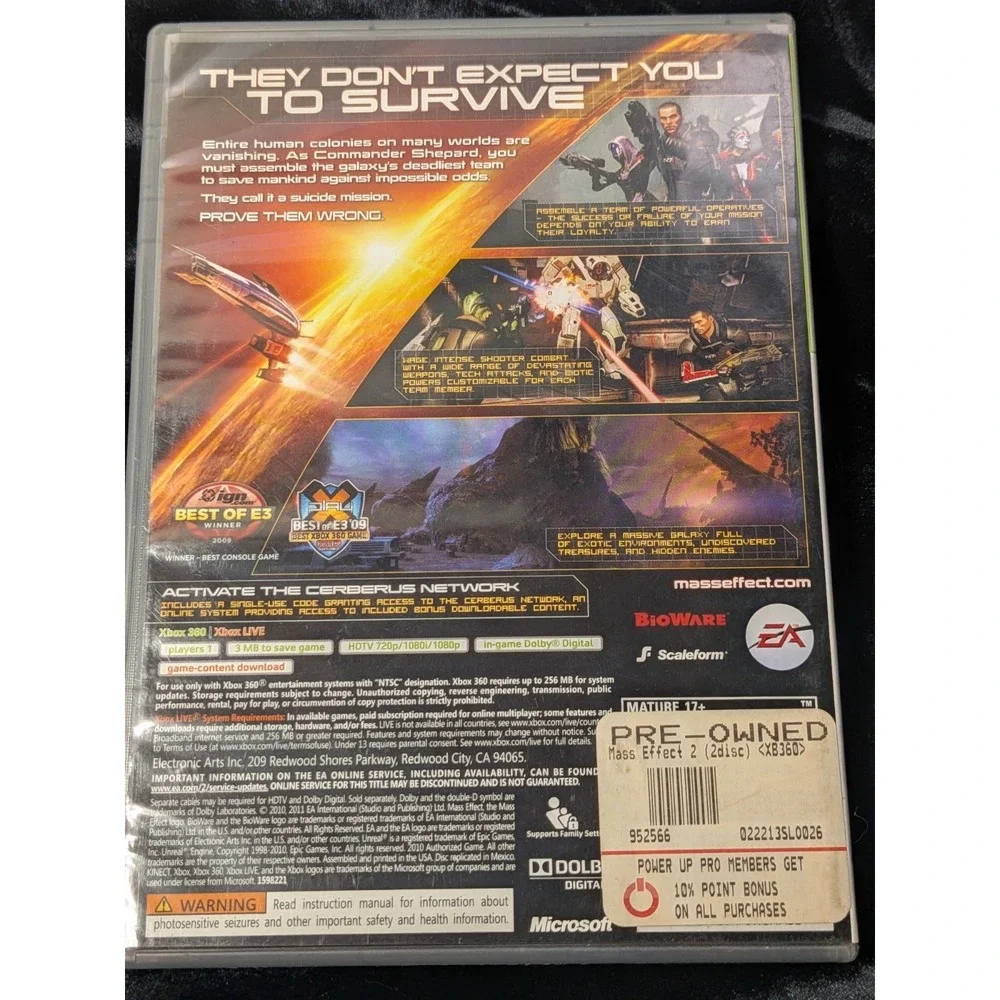Mass Effect 2 Xbox 360 Platinum Hits - 2-Disc Set w/‎ Cerberus Network Insert